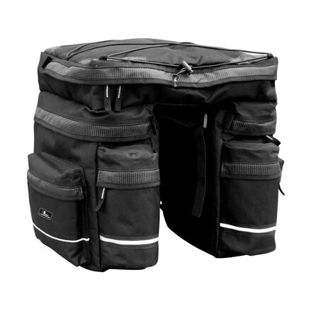 Tasca LONGUS TRIPLA per portapacchi 42,5 L nero + impermeabile