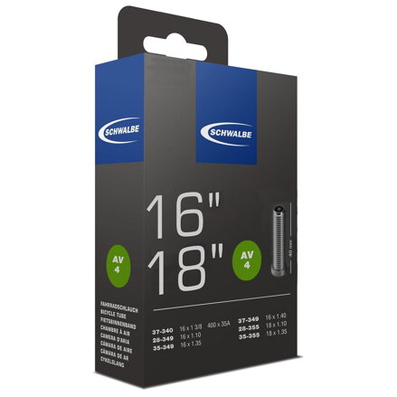 Camera d'aria SCHWALBE AV4 16x1 3/8-18x1.35 AV 40mm (27/38-355) 85g