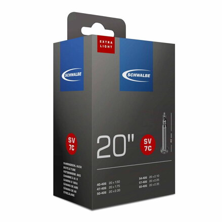 Camera d'aria SCHWALBE FV7C EXTRA LIGHT 20 40/60-406 EK 40mm 95g