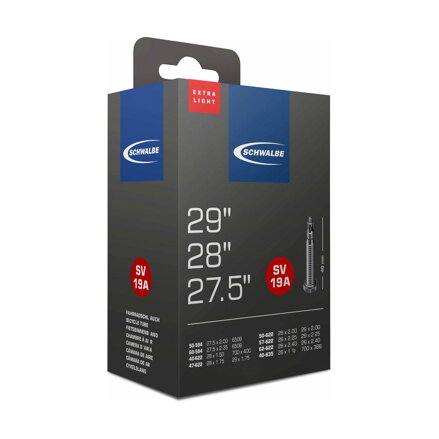 SCHWALBE Camera d'aria SV19A 27.5x2.00/2.35 29x1.75/2.40 40mm (40/62-584/635) 140g exlight