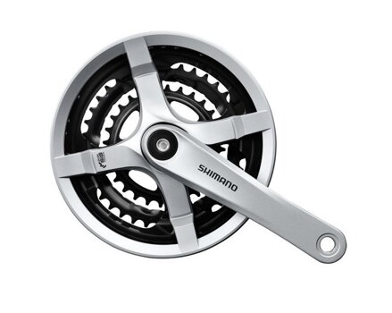 SHIMANO Centro FC-TY501 170mm 48/38/28z. 6/7/8-k. argento. con copertura quadrata