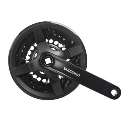 SHIMANO Centro FC-TY301 150mm 42/34/24z. 6/7/8-k. nero con coperchio quadrato