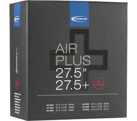 Tubo SCHWALBE AIR PLUS SV21+AP 27.5x2.10/3.00 FV (54/70-584) 40mm 400g