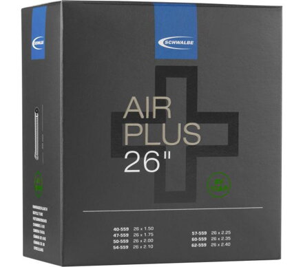 SCHWALBE Camera d'aria AIR PLUS AV13AP 26x1.50/2.50 AV(40/62-559) 40mm 290g