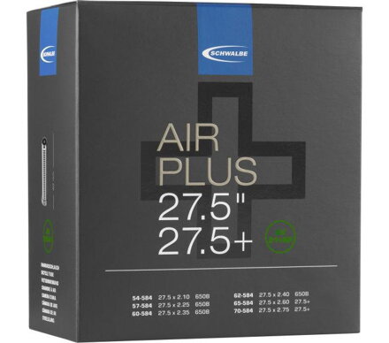Tubo SCHWALBE AIR PLUS AV21+AP 27.5x2.10/3.00 AV(54/70-584) 40mm 400g