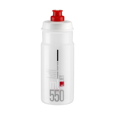 Borraccia ELITE JET 550 logo rosso trasparente