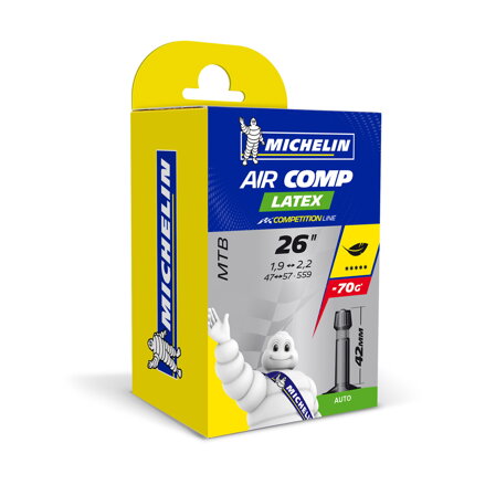 MICHELIN Duša C4 26x1.75/2.25 (47/57-559) AV 40mm 132g Lattice