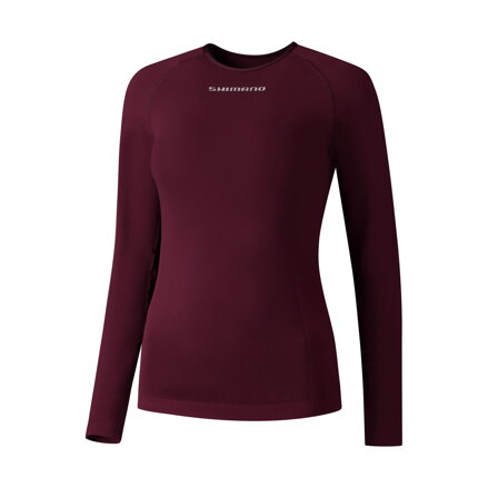 T-shirt SHIMANO da donna VERTEX LONG BASE LAYER bordeaux