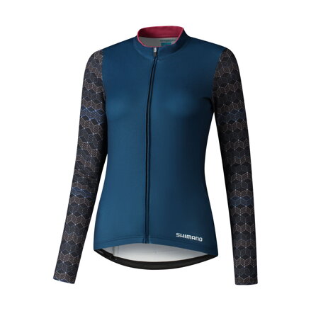 Maglia da donna SHIMANO KAEDE PRINTED LUNGA blu