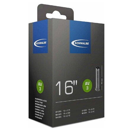 Camera d'aria SCHWALBE AV3 16x1.75/2.10 AV 40mm (47/62-305) 115g