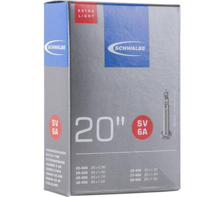 Camera d'aria SCHWALBE SV6A EXTRA LIGHT 20 23/40-406 EK 40mm 65g