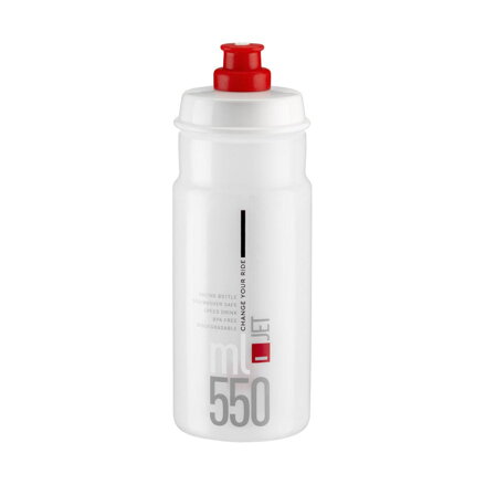 Borraccia ELITE JET 550 logo rosso trasparente