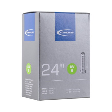 Camera d'aria SCHWALBE AV9 24x1 1/8/1.75 40mm (28/47-507/541) 130g