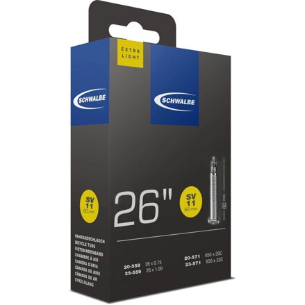 SCHWALBE Duša SV11 (20/25-559/571) 26x0.80–1.00 SV 60mm Extra Light 65g