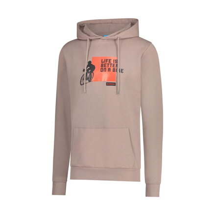 FELPA CON CAPPUCCIO GRAFICA marrone