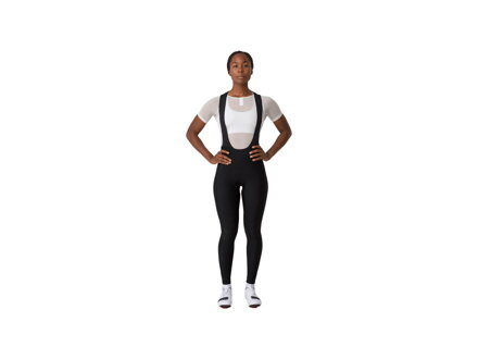Pantaloni ciclismo invernali da donna Rapha Core con bretelle neri