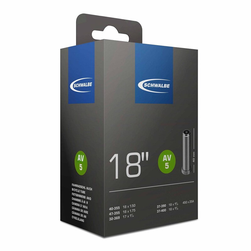 Camera d'aria SCHWALBE AV5 18x1.50/1 3/8 40mm (32/47-355/400) 95g
