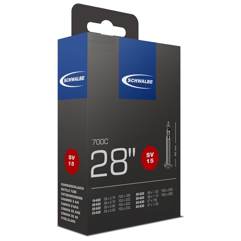 SCHWALBE Camera d'aria SV15 700x18/28C FV 40mm (18/28-622) 105g SCHWALBE Camera d'aria SV15 700x18/28C FV 40mm (18/28-622) 105g