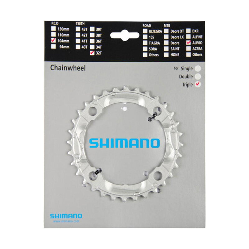 SHIMANO FC-M430 Corona 32z. Alivio 9 velocità argento 104mm 