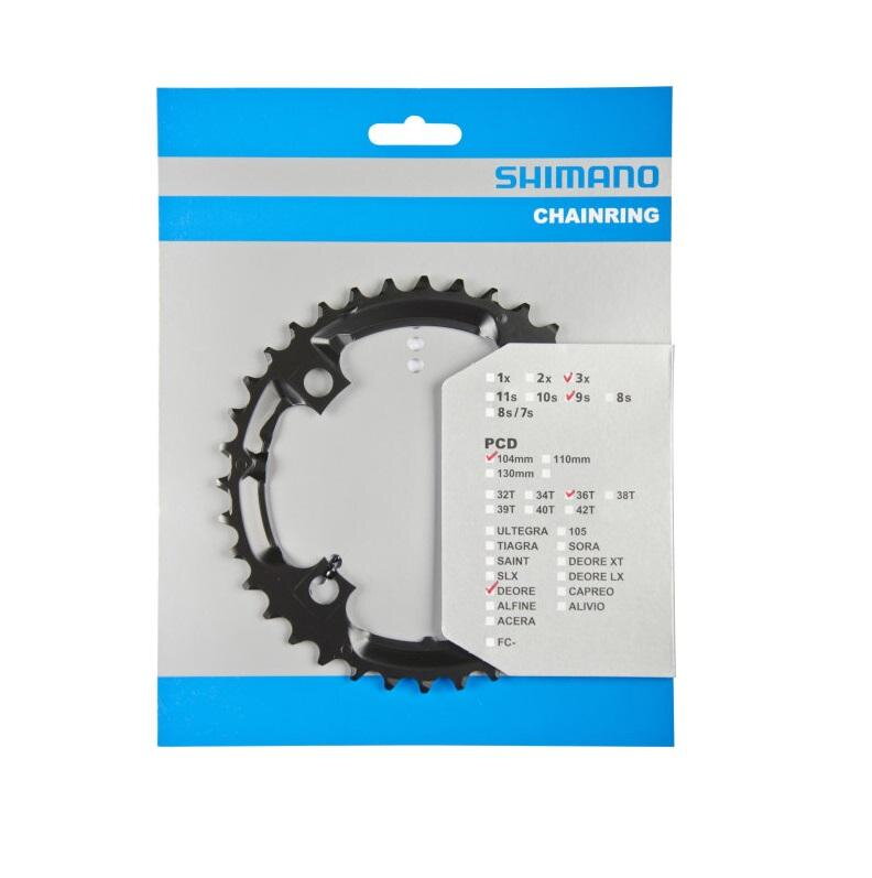 Deragliatore SHIMANO 36z.FC-M590 Deore nero 104mm