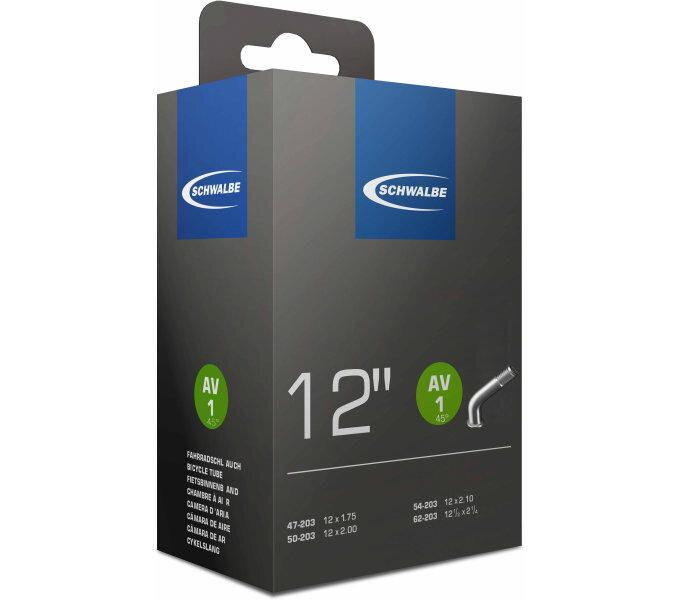 SCHWALBE Camera d'aria AV1 45° 12x1.75/2.10 AV 40mm 45° (47/62-203) 80g SCHWALBE Camera d'aria AV1 45° 12x1.75/2.10 AV 40mm 45° (47/62-203) 80g