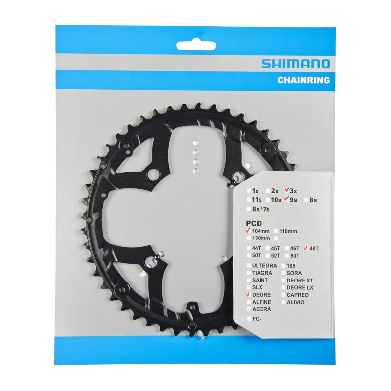 SHIMANO FC-M590/FC-M591 Corona 48z. 9 velocità nero 104mm 