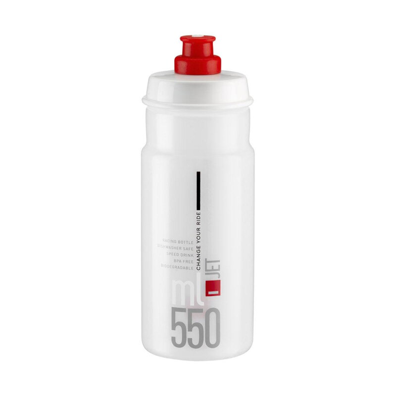 Borraccia ELITE JET 550 logo rosso trasparente