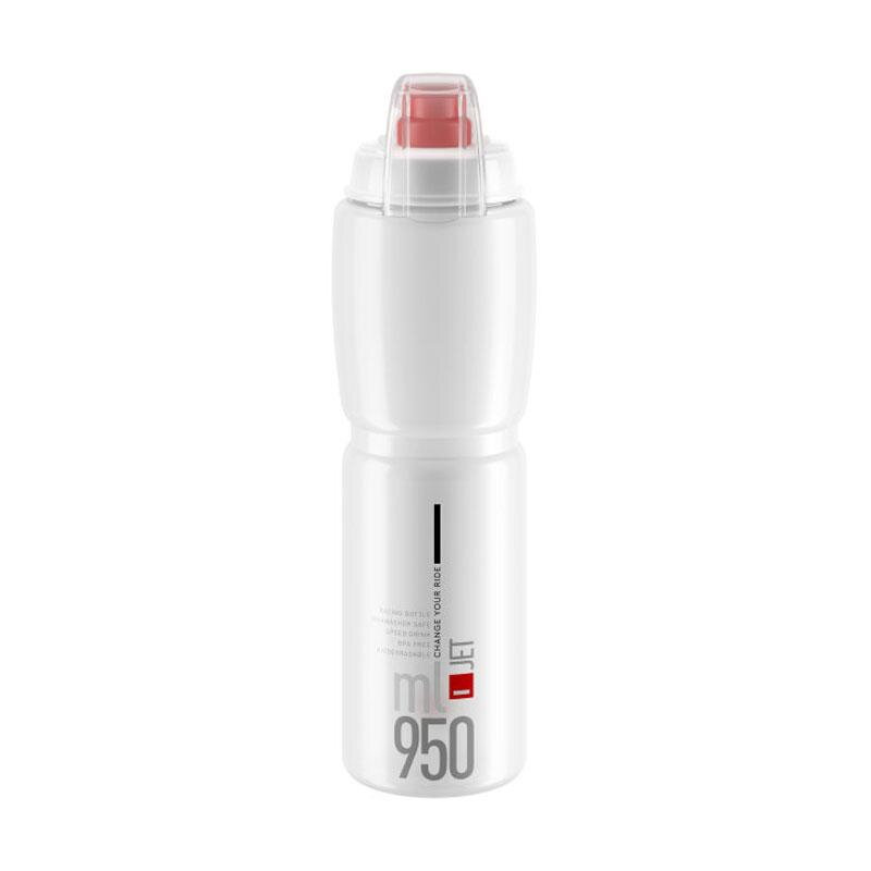 Borraccia ELITE JET PLUS 950 trasparente, logo rosso