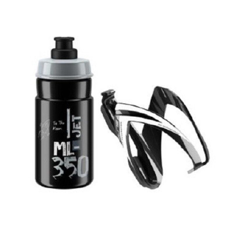 ELITE Bottiglia con set di cestelli logo CEO grigio-nero, 350 ml ELITE Bottiglia con set di cestelli logo CEO grigio-nero, 350 ml