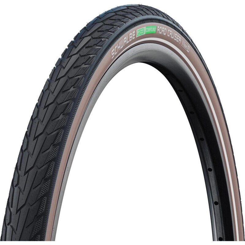 SCHWALBE Pneumatico ROAD CRUISER (47-622) 28x1.75 Active 50EPI K-Guard 800g Coffe reflex Verde