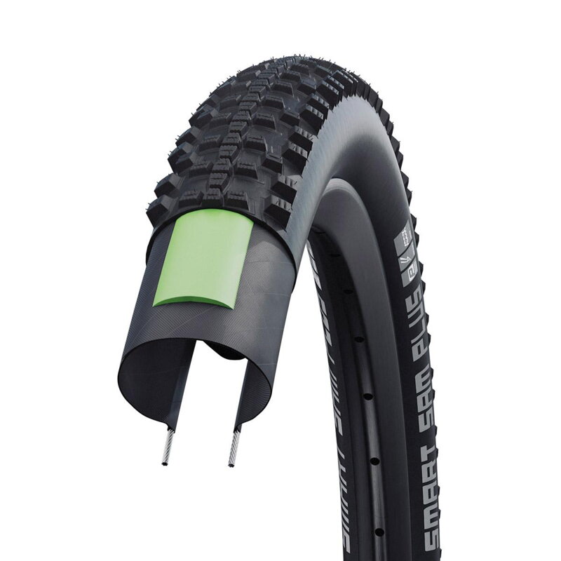 Pneumatico SCHWALBE SMART SAM PLUS (57-559) 26x2.25 Performance 67EPI GreenGuard 980g Nero