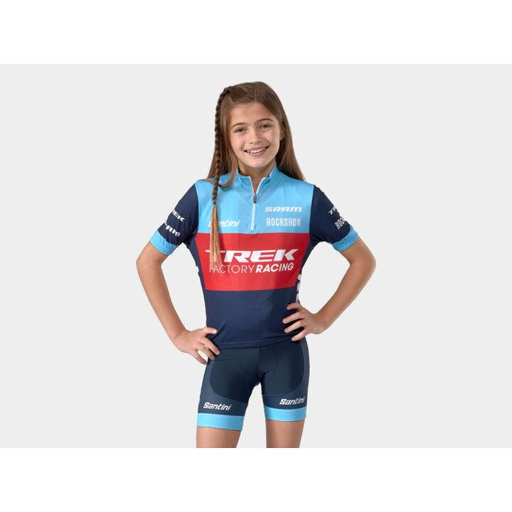 Pantaloni Bontrager Santini Trek-Segafredo XC Replica per bambini Blu Pantaloni Bontrager Santini Trek-Segafredo XC Replica per bambini Blu