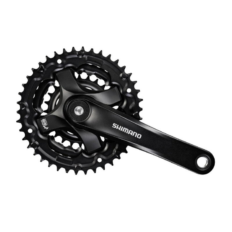 SHIMANO Guarnitura TY501 170mm 48/38/28d 6 velocità nero senza copertura quadrata 