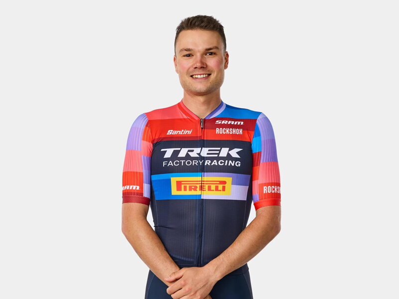 Maglia blu Santini Trek Factory Racing Team Replica da uomo